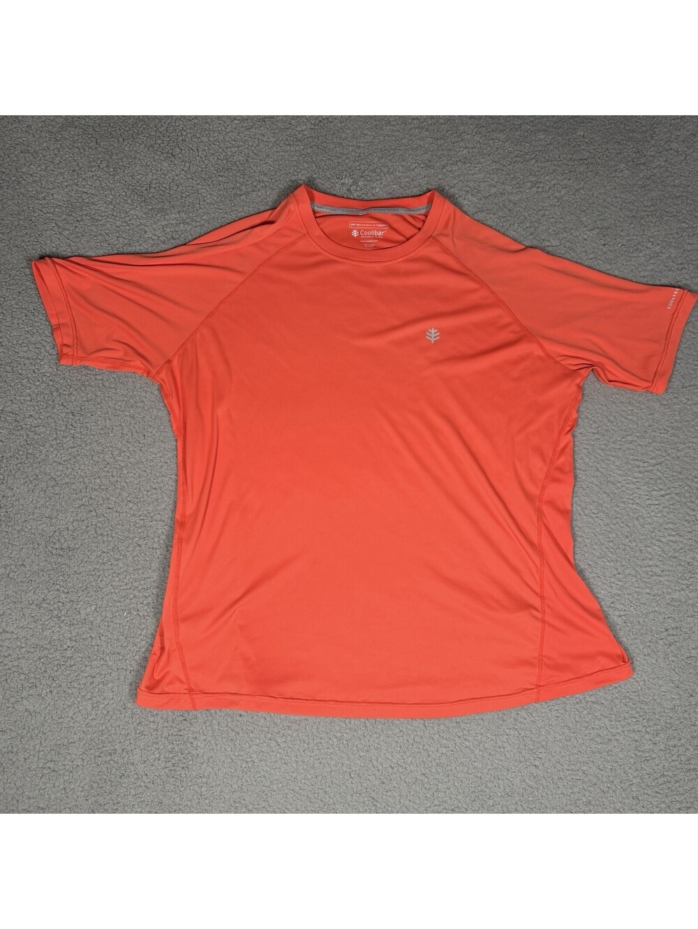 Coolibar Agility Performance Short Sleeve T-Shirt Men’s 2XL Vivid Coral UPF 50+